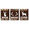 Big Dot of Happiness Gone Hunting - Kids Bathroom Rules Wall Art - 7.5 x 10 inches - Set of 3 Signs - Wash, Brush, Flush